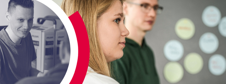 Collage zeigt junge Mitarbeitende von IT.NIedersachsen.