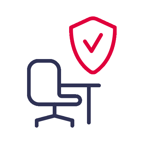 Icon sicherer Arbeitsplatz