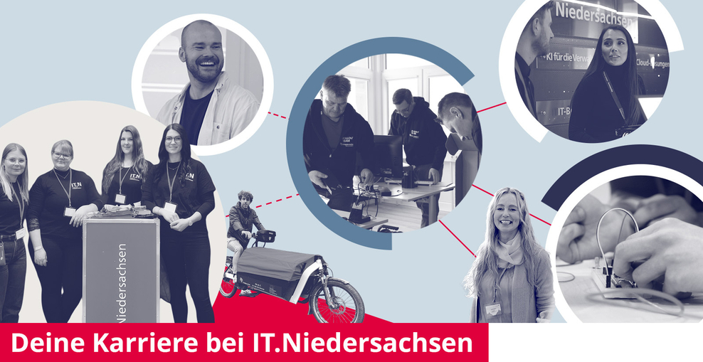 Mehrere Mitarbeitende in einer Collage